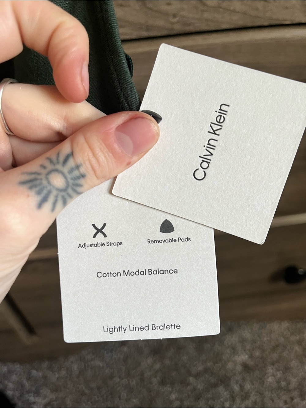 Calvin Klein Women's Olive Green Triangle Bralette - Picture 3 of 5